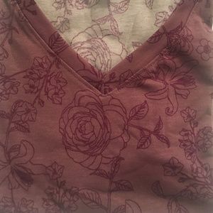 Lularoe Christy T-Shirt V-Necked Purple Floral XL